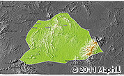 Physical 3D Map of Hengyang, darken, desaturated