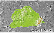 Physical 3D Map of Hengyang, desaturated