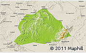 Physical 3D Map of Hengyang, shaded relief outside
