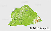 Physical 3D Map of Hengyang, single color outside