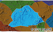 Political 3D Map of Hengyang, darken