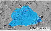 Political 3D Map of Hengyang, desaturated