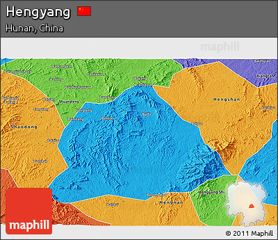 Political 3D Map of Hengyang