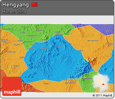 Political 3D Map of Hengyang