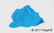 Political 3D Map of Hengyang, single color outside