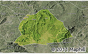 Satellite 3D Map of Hengyang, semi-desaturated