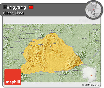Savanna Style 3D Map of Hengyang