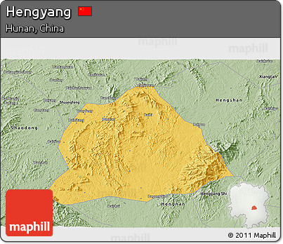 Savanna Style 3D Map of Hengyang
