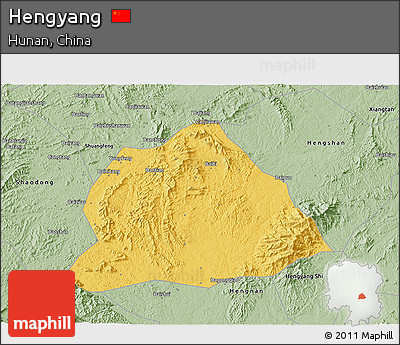 Savanna Style 3D Map of Hengyang
