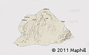 Shaded Relief 3D Map of Hengyang, cropped outside