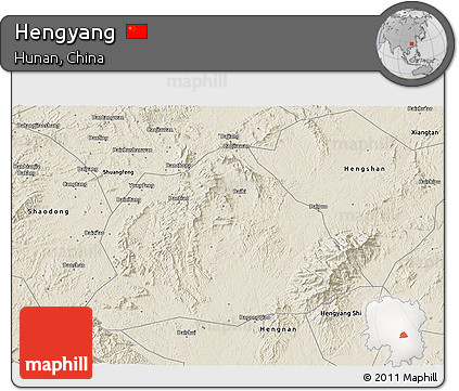 Shaded Relief 3D Map of Hengyang