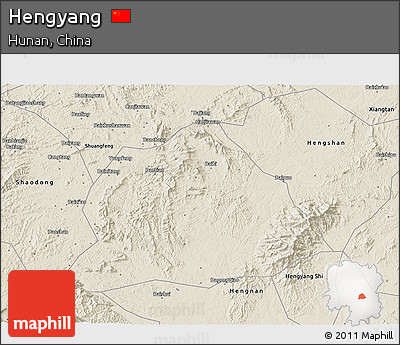 Shaded Relief 3D Map of Hengyang