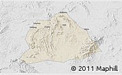 Shaded Relief 3D Map of Hengyang, lighten, desaturated