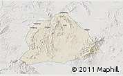 Shaded Relief 3D Map of Hengyang, lighten, semi-desaturated