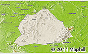 Shaded Relief 3D Map of Hengyang, physical outside