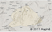 Shaded Relief 3D Map of Hengyang, semi-desaturated
