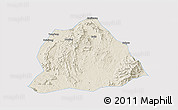 Shaded Relief 3D Map of Hengyang, single color outside