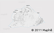 Silver Style 3D Map of Hengyang, single color outside