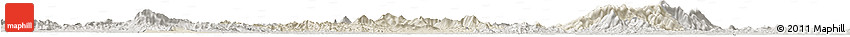 Shaded Relief Horizon Map of Hengyang, semi-desaturated