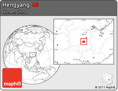 Blank Location Map of Hengyang