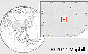 Blank Location Map of Hengyang, highlighted country