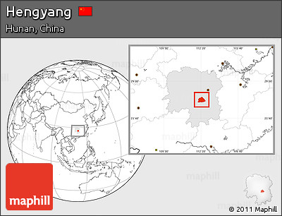Blank Location Map of Hengyang, highlighted parent region