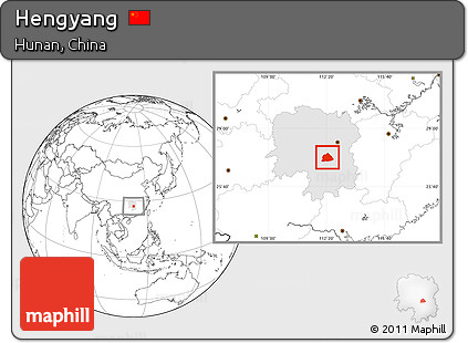 Blank Location Map of Hengyang, highlighted parent region