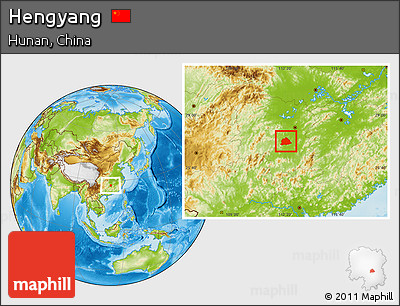 Physical Location Map of Hengyang