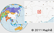 Political Location Map of Hengyang, highlighted country