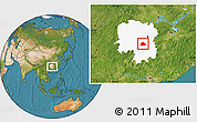 Satellite Location Map of Hengyang, highlighted parent region