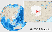 Shaded Relief Location Map of Hengyang, highlighted parent region