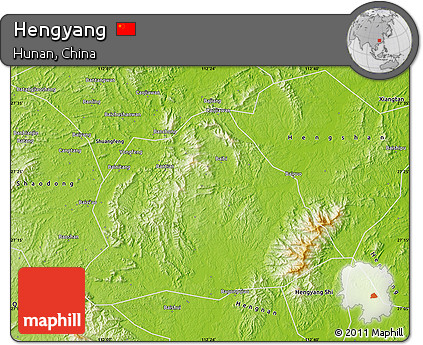 Physical Map of Hengyang