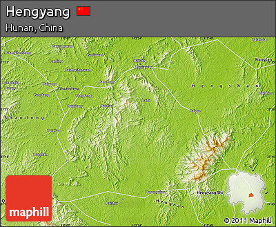 Physical Map of Hengyang