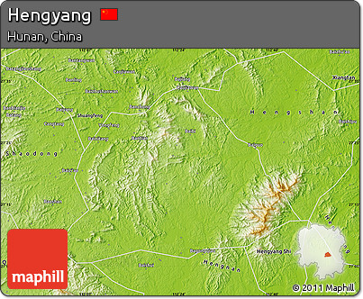 Physical Map of Hengyang