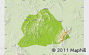 Physical Map of Hengyang, lighten