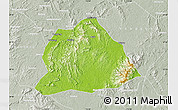 Physical Map of Hengyang, lighten, semi-desaturated