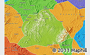 Physical Map of Hengyang, political outside