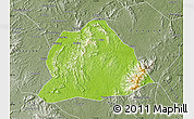 Physical Map of Hengyang, semi-desaturated