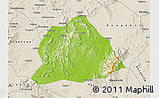 Physical Map of Hengyang, shaded relief outside