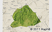 Satellite Map of Hengyang, shaded relief outside