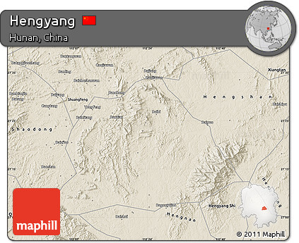 Shaded Relief Map of Hengyang