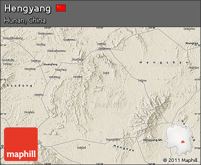 Shaded Relief Map of Hengyang