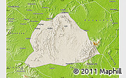 Shaded Relief Map of Hengyang, physical outside