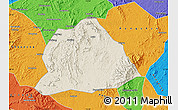 Shaded Relief Map of Hengyang, political outside
