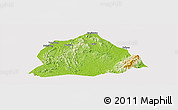 Physical Panoramic Map of Hengyang, cropped outside