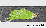 Physical Panoramic Map of Hengyang, darken, desaturated