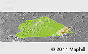 Physical Panoramic Map of Hengyang, desaturated