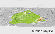 Physical Panoramic Map of Hengyang, lighten, desaturated