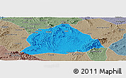 Political Panoramic Map of Hengyang, semi-desaturated