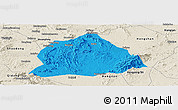 Political Panoramic Map of Hengyang, shaded relief outside
